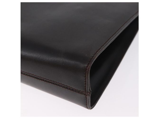 Borsa a tracolla Salvatore Ferragamo Gancini Chain in pelle marrone e oro Auth ka6429A - vista 17