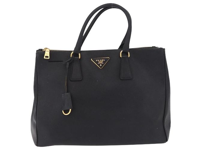 Borsa a mano PRADA Galleria in pelle Safiano Nero Oro Auth 205439 D'oro - vista 13