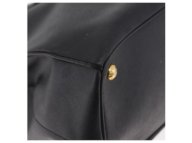 Borsa a mano PRADA Galleria in pelle Safiano Nero Oro Auth 205439 D'oro - vista 16