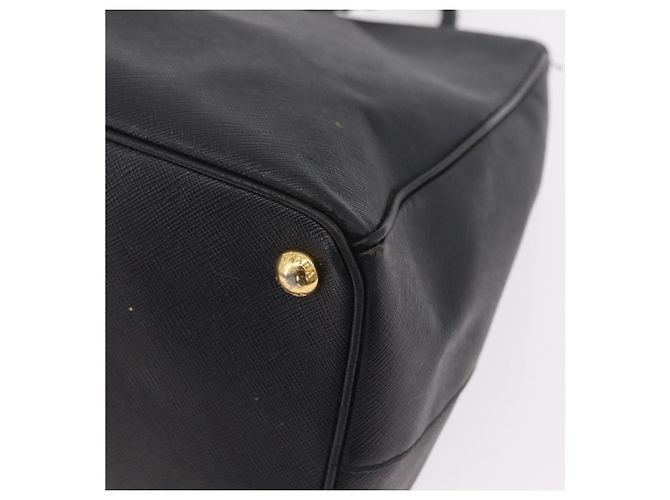Borsa a mano PRADA Galleria in pelle Safiano Nero Oro Auth 205439 D'oro - vista 17