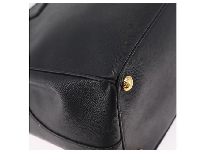 Borsa a mano PRADA Galleria in pelle Safiano Nero Oro Auth 205439 D'oro - vista 18