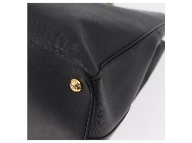 Borsa a mano PRADA Galleria in pelle Safiano Nero Oro Auth 205439 D'oro - vista 19
