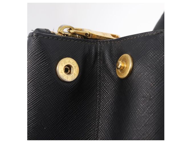 Borsa a mano PRADA Galleria in pelle Safiano Nero Oro Auth 205439 D'oro - vista 20