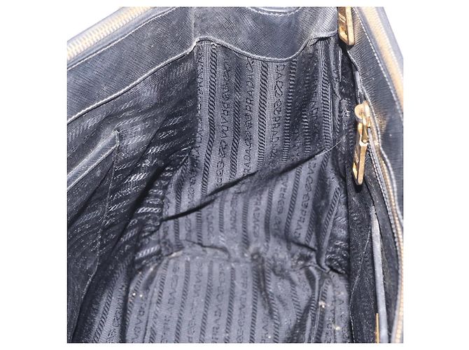 Borsa a mano PRADA Galleria in pelle Safiano Nero Oro Auth 205439 D'oro - vista 24