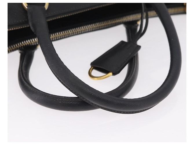 Borsa a mano PRADA Galleria in pelle Safiano Nero Oro Auth 205439 D'oro - vista 8
