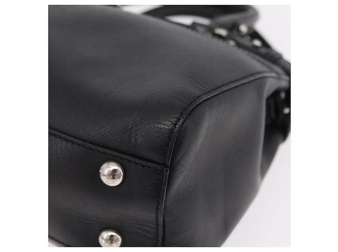 Borsa Salvatore Ferragamo Gancini in pelle 2way Nero Argento Auth ka6483A - vista 16
