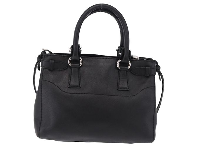 Borsa Salvatore Ferragamo Gancini in pelle 2way Nero Argento Auth ka6483A - vista 2