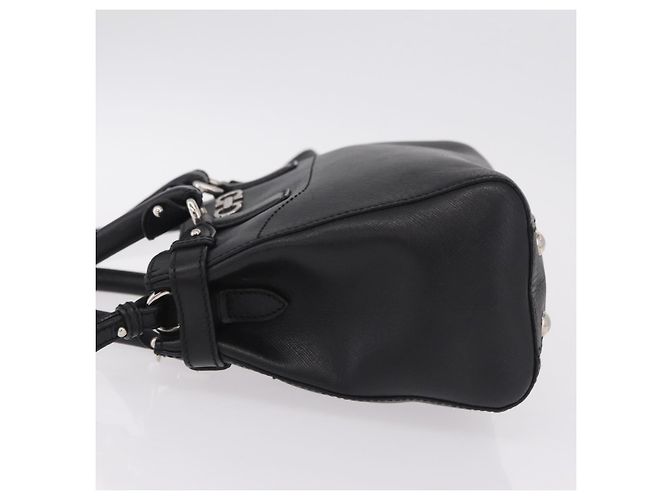 Borsa Salvatore Ferragamo Gancini in pelle 2way Nero Argento Auth ka6483A - vista 4