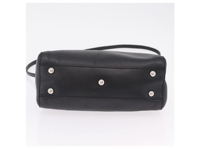 Borsa Salvatore Ferragamo Gancini in pelle 2way Nero Argento Auth ka6483A - vista 5