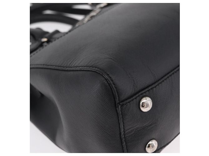 Borsa Salvatore Ferragamo Gancini in pelle 2way Nero Argento Auth ka6483A - vista 9