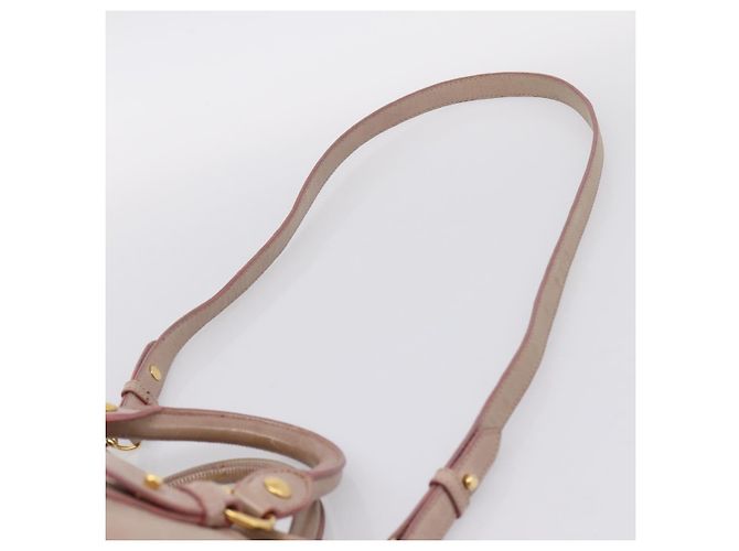 Sac à main Miu Miu Vitellolux en cuir 2way Rose Doré Auth 206666A - vue 15