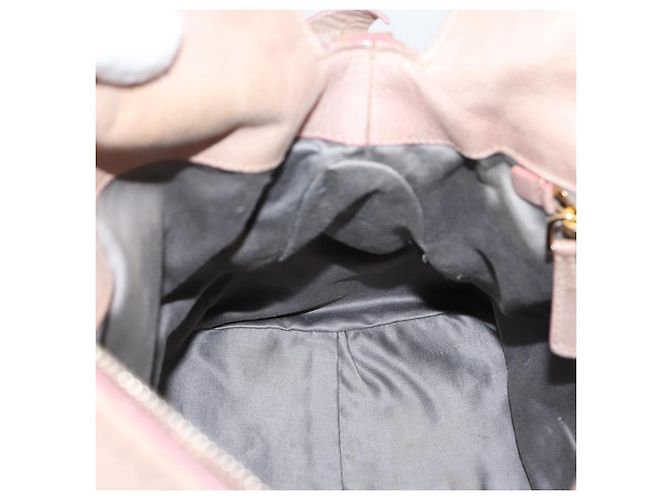Sac à main Miu Miu Vitellolux en cuir 2way Rose Doré Auth 206666A - vue 24