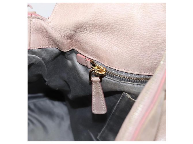Sac à main Miu Miu Vitellolux en cuir 2way Rose Doré Auth 206666A - vue 25