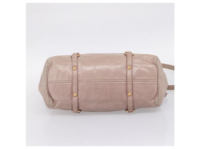 Sac à main Miu Miu Vitellolux en cuir 2way Rose Doré Auth 206666A - vue 5