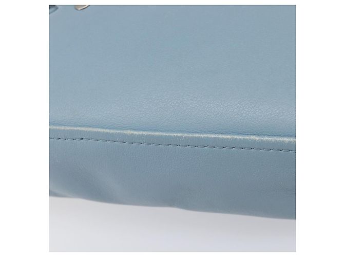 BALENCIAGA Triangle Duffel Bag Leder 2-Wege Hellblau 531048 Auth bs37406 Silber - Ansicht 17