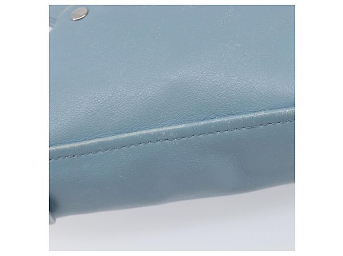 BALENCIAGA Triangle Duffel Bag Leder 2-Wege Hellblau 531048 Auth bs37406 Silber - Ansicht 19