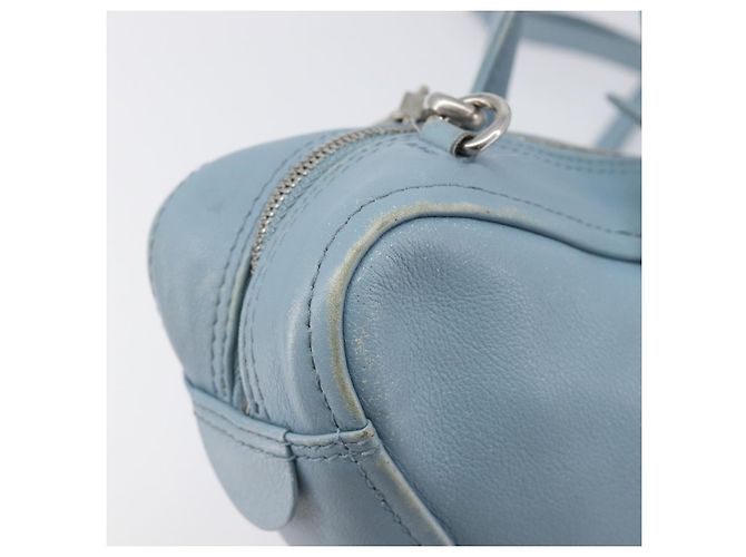 BALENCIAGA Triangle Duffel Bag Leder 2-Wege Hellblau 531048 Auth bs37406 Silber - Ansicht 20
