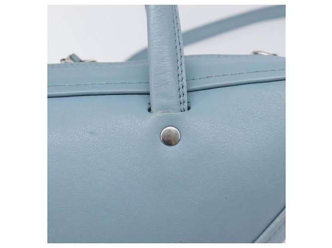BALENCIAGA Triangle Duffel Bag Leder 2-Wege Hellblau 531048 Auth bs37406 Silber - Ansicht 21