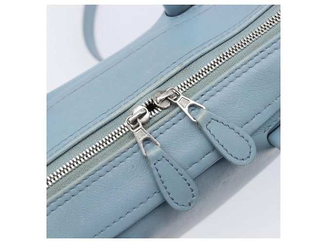 BALENCIAGA Triangle Duffel Bag Leder 2-Wege Hellblau 531048 Auth bs37406 Silber - Ansicht 23