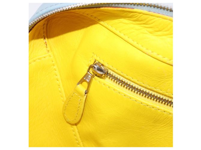 BALENCIAGA Triangle Duffel Bag Leder 2-Wege Hellblau 531048 Auth bs37406 Silber - Ansicht 27