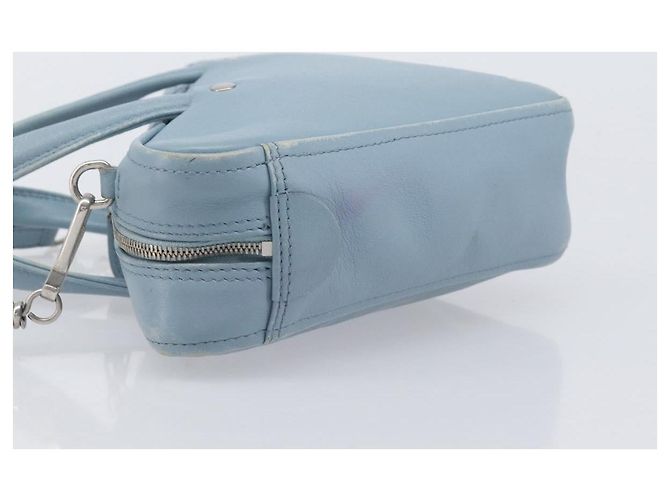 BALENCIAGA Triangle Duffel Bag Leder 2-Wege Hellblau 531048 Auth bs37406 Silber - Ansicht 4