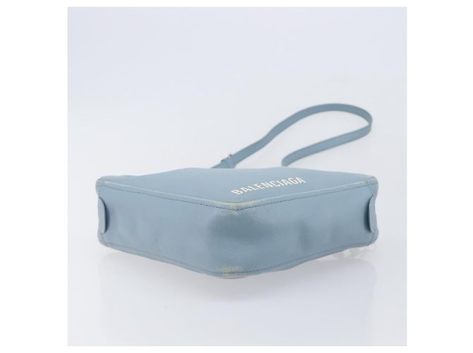 BALENCIAGA Triangle Duffel Bag Leder 2-Wege Hellblau 531048 Auth bs37406 Silber - Ansicht 5