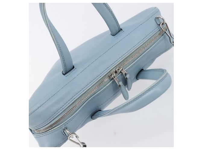 BALENCIAGA Triangle Duffel Bag Leder 2-Wege Hellblau 531048 Auth bs37406 Silber - Ansicht 6