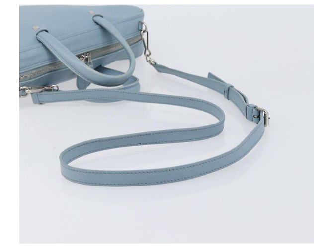 BALENCIAGA Triangle Duffel Bag Leder 2-Wege Hellblau 531048 Auth bs37406 Silber - Ansicht 9