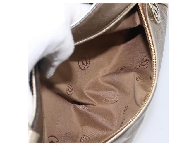 Cartier Marcello Handtasche Leder Gold authentisch 206884A Golden - Ansicht 28