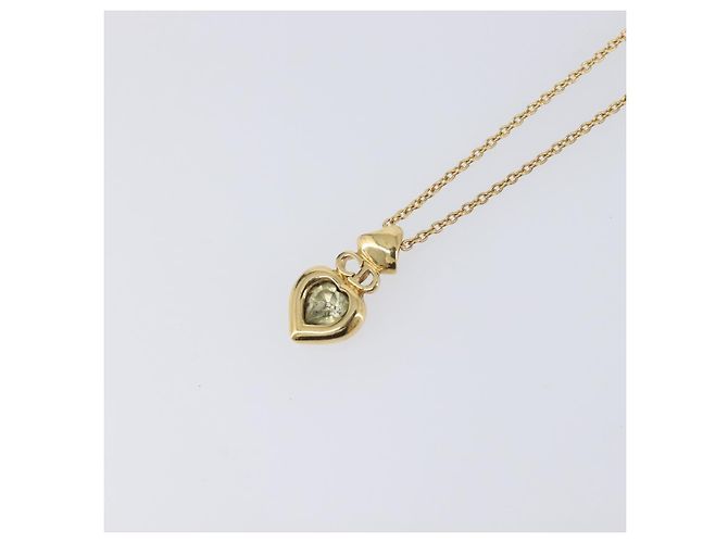 Collana Christian Dior Heart Stone metallo Gold Auth 205471 - vista 3