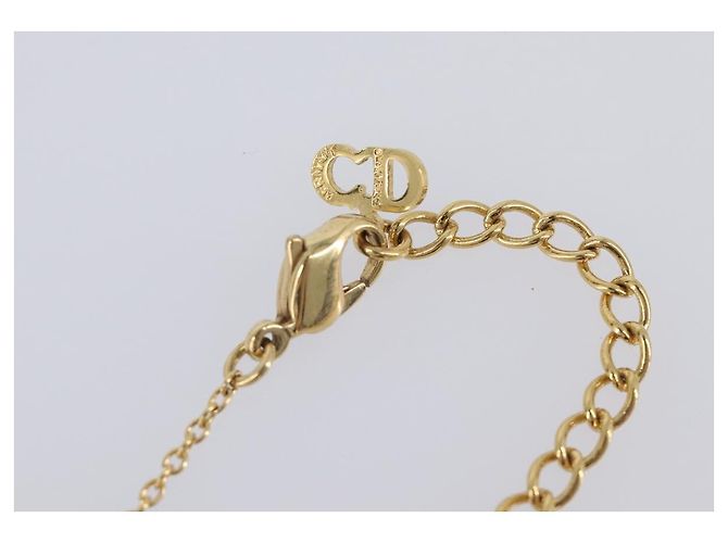 Collana Christian Dior Heart Stone metallo Gold Auth 205471 - vista 8