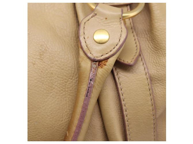 Miu Miu Handtasche Leder 2way Beige Gold Auth 167656M Golden - Ansicht 10