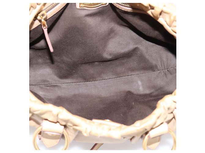Miu Miu Handtasche Leder 2way Beige Gold Auth 167656M Golden - Ansicht 11