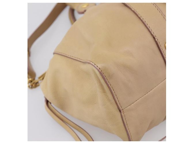 Miu Miu Handtasche Leder 2way Beige Gold Auth 167656M Golden - Ansicht 19
