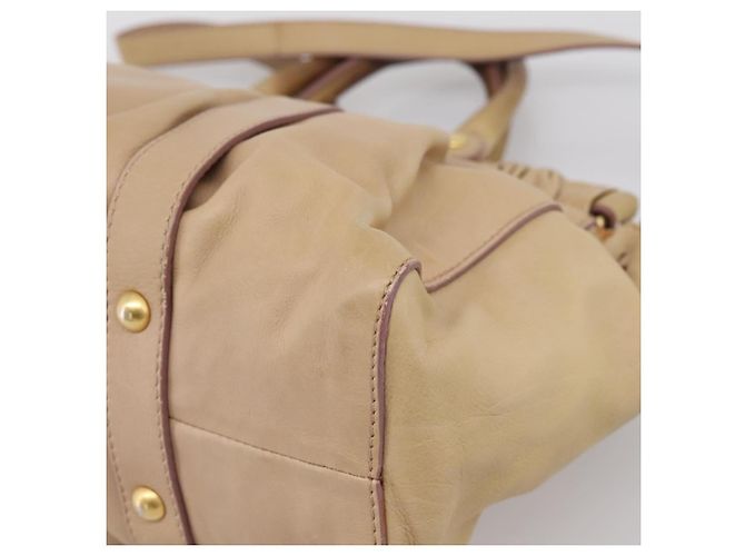 Miu Miu Handtasche Leder 2way Beige Gold Auth 167656M Golden - Ansicht 20