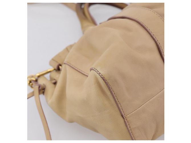Miu Miu Handtasche Leder 2way Beige Gold Auth 167656M Golden - Ansicht 21