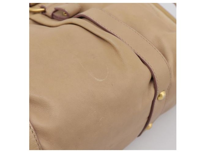 Miu Miu Handtasche Leder 2way Beige Gold Auth 167656M Golden - Ansicht 22