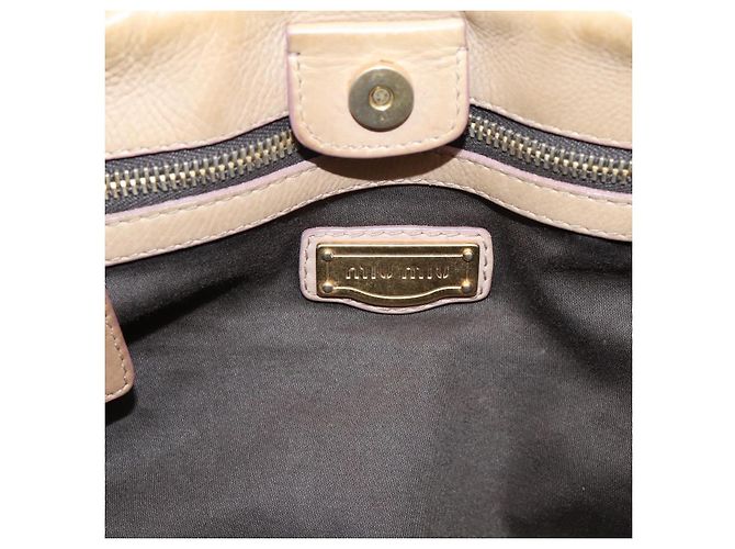 Miu Miu Handtasche Leder 2way Beige Gold Auth 167656M Golden - Ansicht 25
