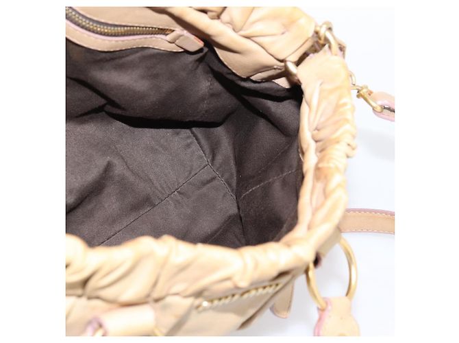 Miu Miu Handtasche Leder 2way Beige Gold Auth 167656M Golden - Ansicht 26