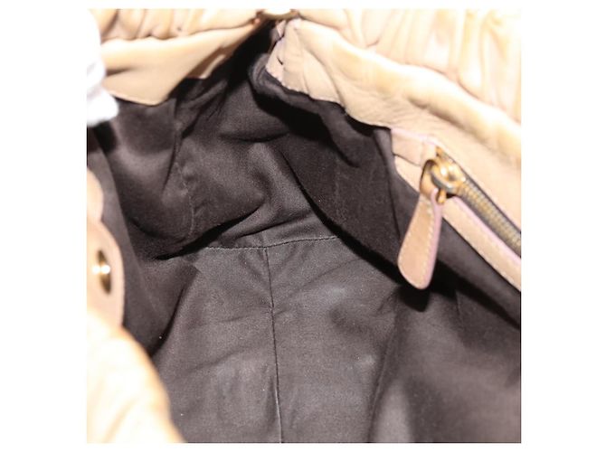 Miu Miu Handtasche Leder 2way Beige Gold Auth 167656M Golden - Ansicht 27