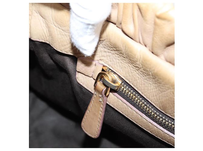 Miu Miu Handtasche Leder 2way Beige Gold Auth 167656M Golden - Ansicht 28