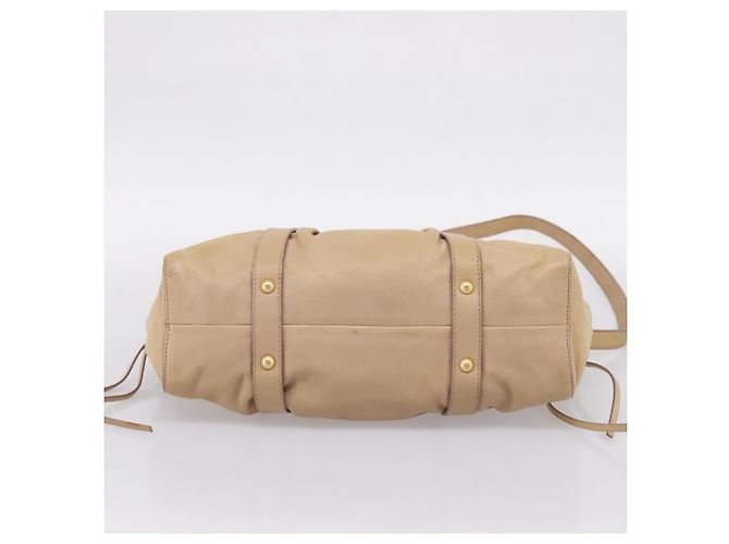 Miu Miu Handtasche Leder 2way Beige Gold Auth 167656M Golden - Ansicht 6