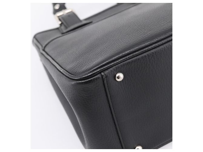 Borsa a mano BURBERRY in pelle nera e argento Auth am12688V Nero - vista 15