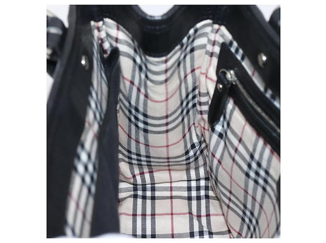 Borsa a mano BURBERRY in pelle nera e argento Auth am12688V Nero - vista 18