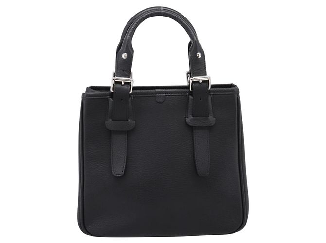 Borsa a mano BURBERRY in pelle nera e argento Auth am12688V Nero - vista 2