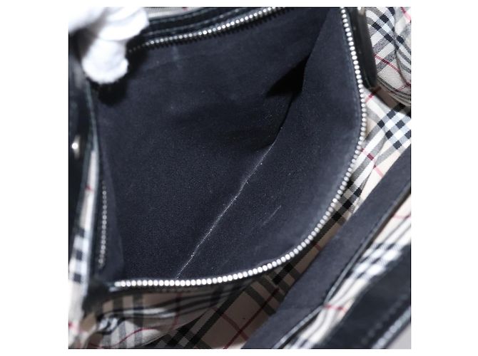 Borsa a mano BURBERRY in pelle nera e argento Auth am12688V Nero - vista 20