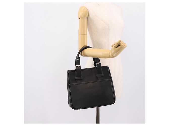 Borsa a mano BURBERRY in pelle nera e argento Auth am12688V Nero - vista 21