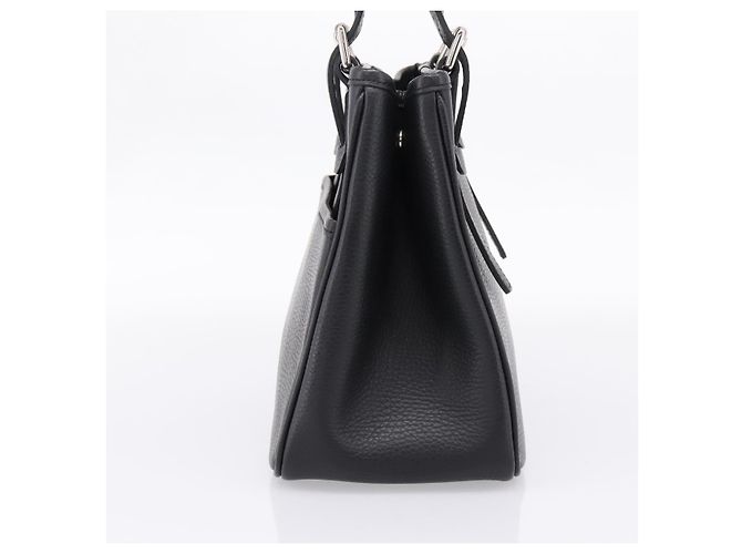 Borsa a mano BURBERRY in pelle nera e argento Auth am12688V Nero - vista 4