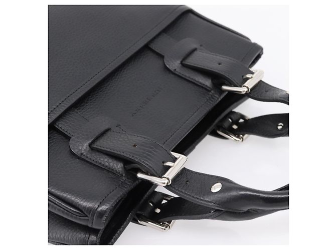 Borsa a mano BURBERRY in pelle nera e argento Auth am12688V Nero - vista 6