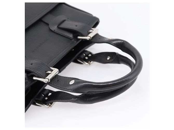 Borsa a mano BURBERRY in pelle nera e argento Auth am12688V Nero - vista 7